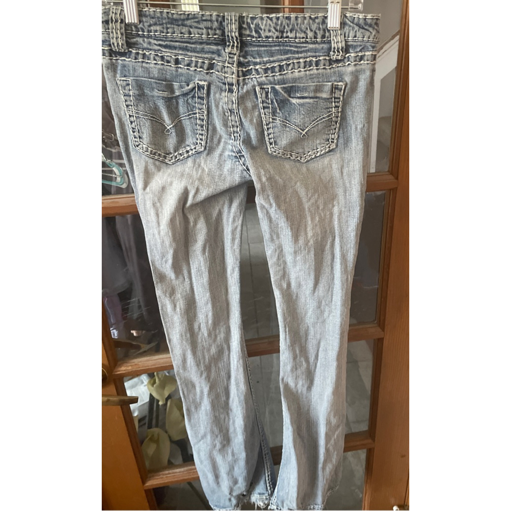 Women's Blue Asphalt Boot Cut Jeans Size 5 Light Blue with White Stitching - Picture 3 of 3